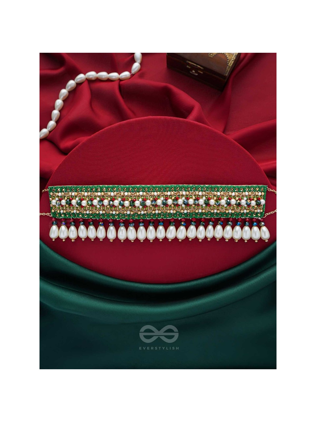 Shrimat - Decorated With Royalty - Pearls, Beads And Cutdana Hand Embroidered Neckpiece