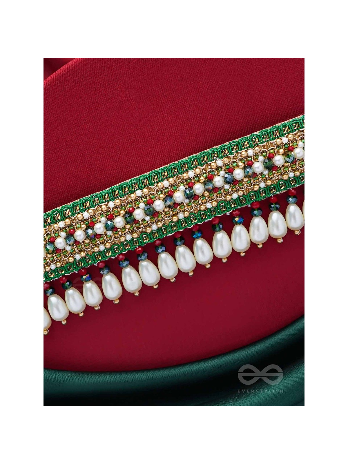 Shrimat - Decorated With Royalty - Pearls, Beads And Cutdana Hand Embroidered Neckpiece
