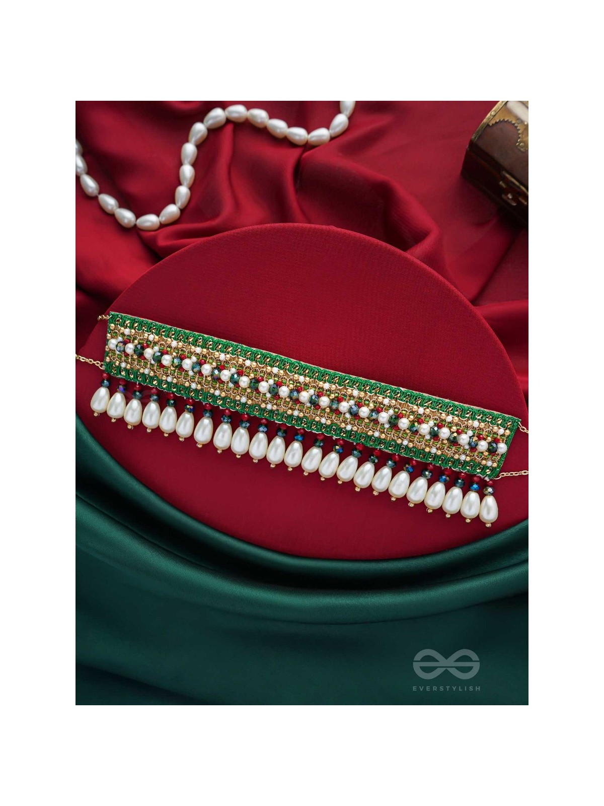 Shrimat - Decorated With Royalty - Pearls, Beads And Cutdana Hand Embroidered Neckpiece