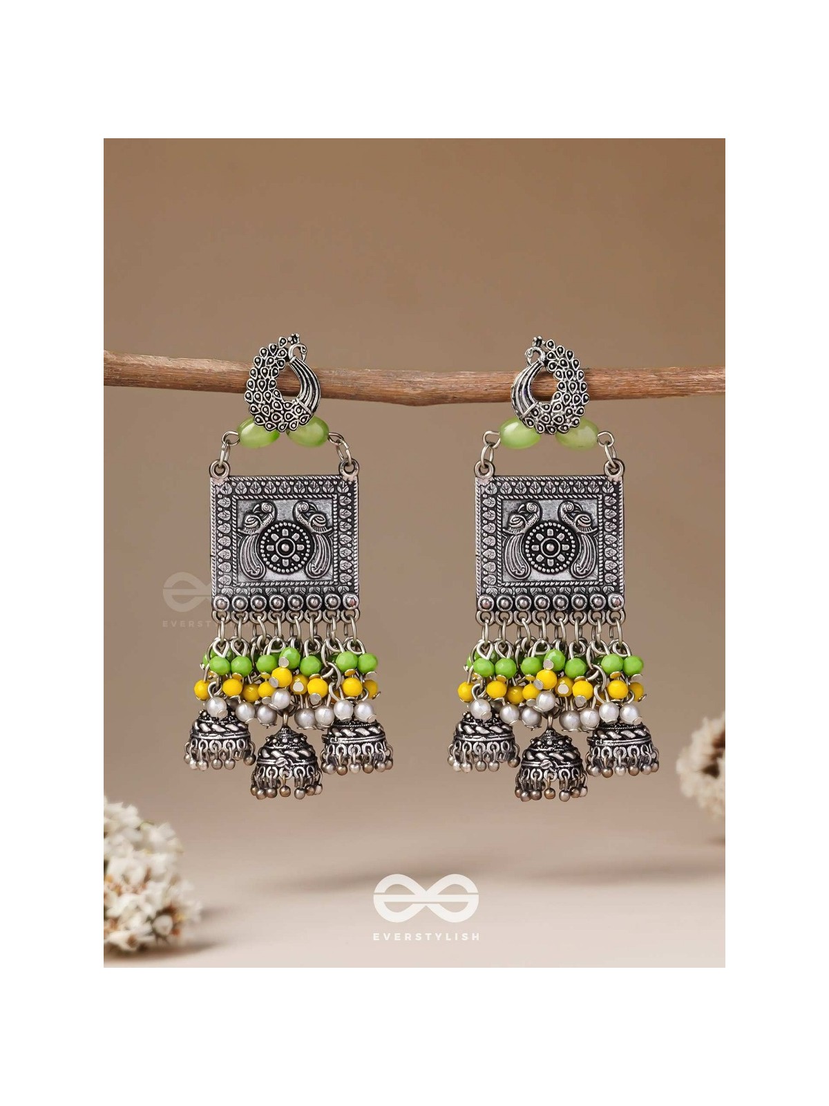 The Willow Wonders - Statement Oxidised And Beaded Earrings