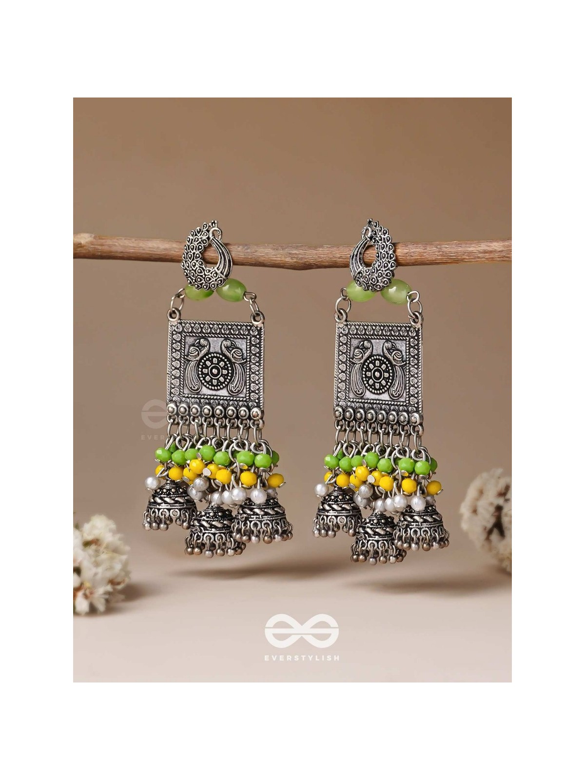 The Willow Wonders - Statement Oxidised And Beaded Earrings