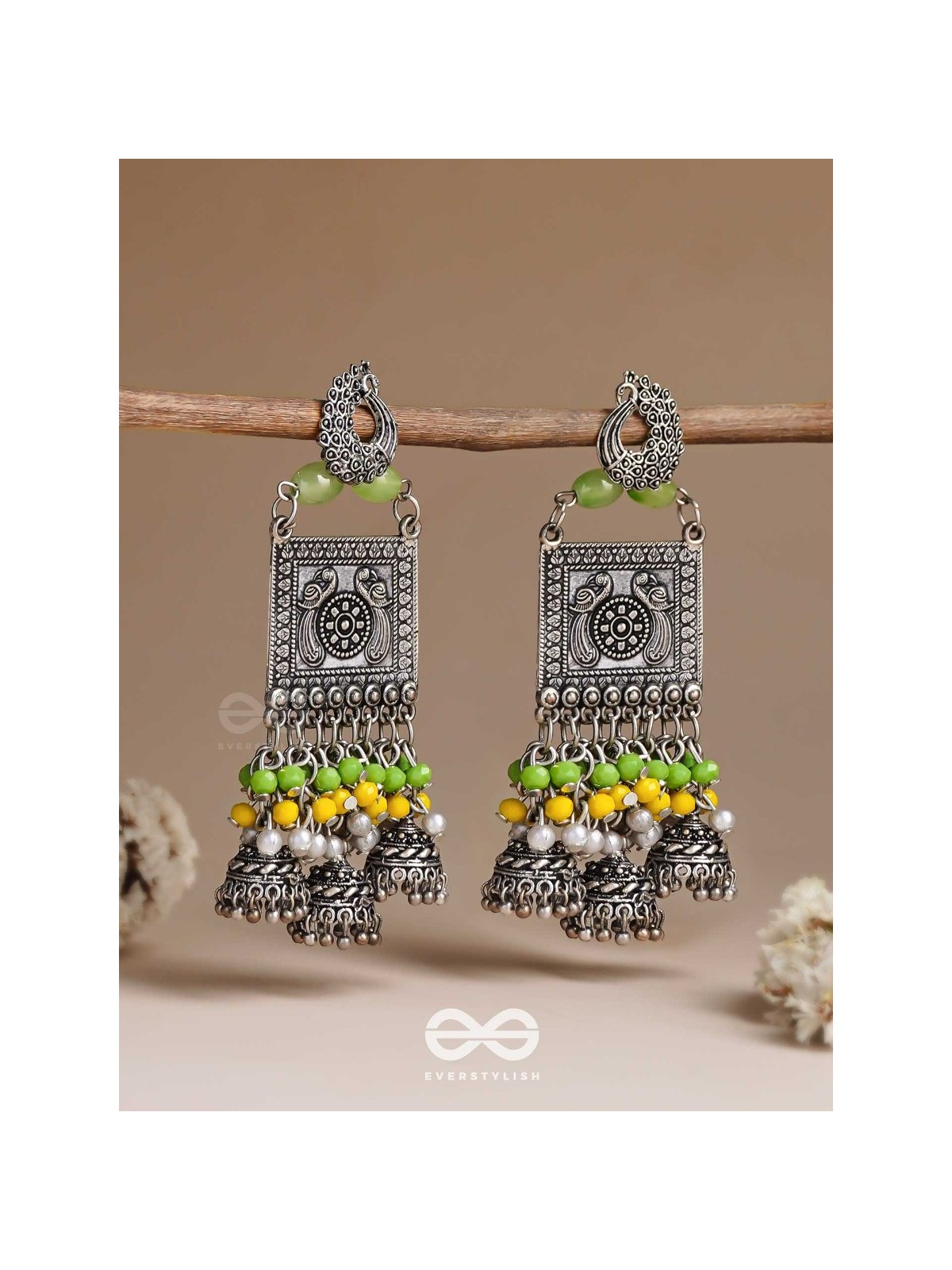 The Willow Wonders - Statement Oxidised And Beaded Earrings