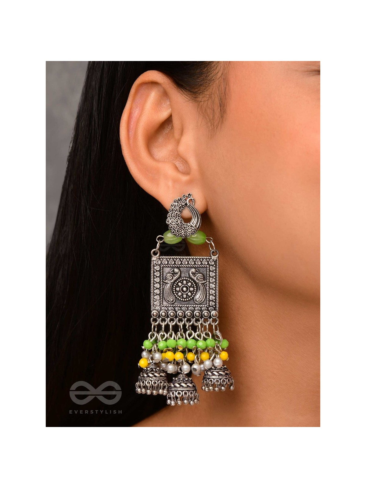 The Willow Wonders - Statement Oxidised And Beaded Earrings