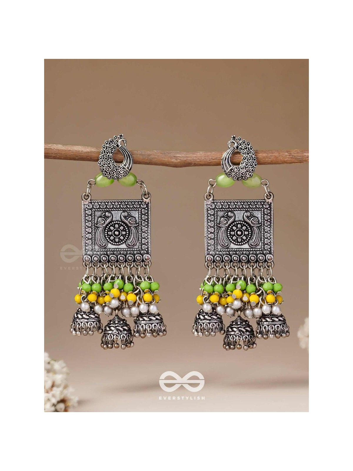 The Willow Wonders - Statement Oxidised And Beaded Earrings