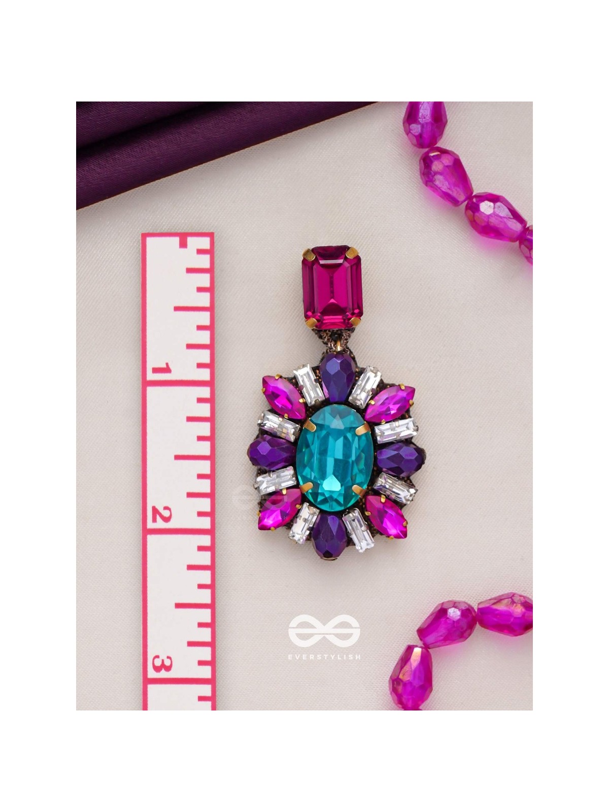 RATNAVILASINI - DECORATED IN JEWELS - STONE EMBROIDERED EARRINGS