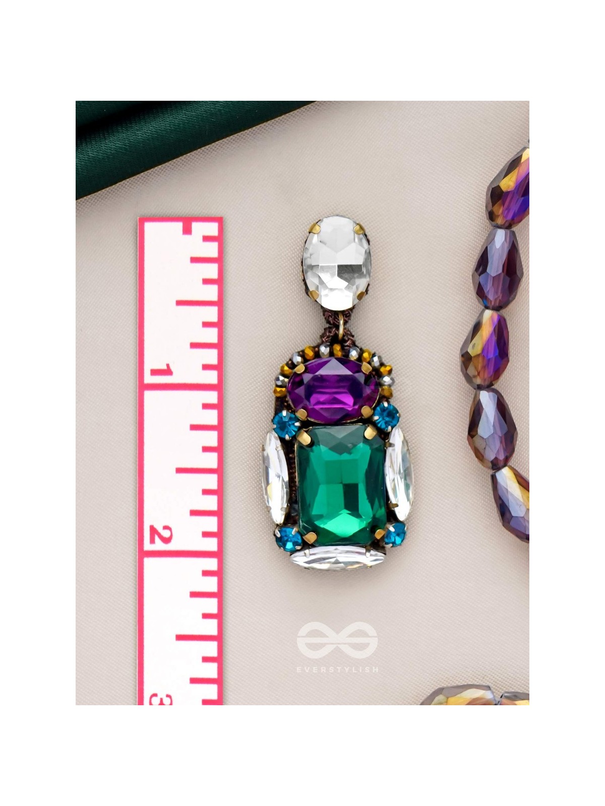 Vibhushita - Adorned With Gems - Stone Hand Embroidered Earrings