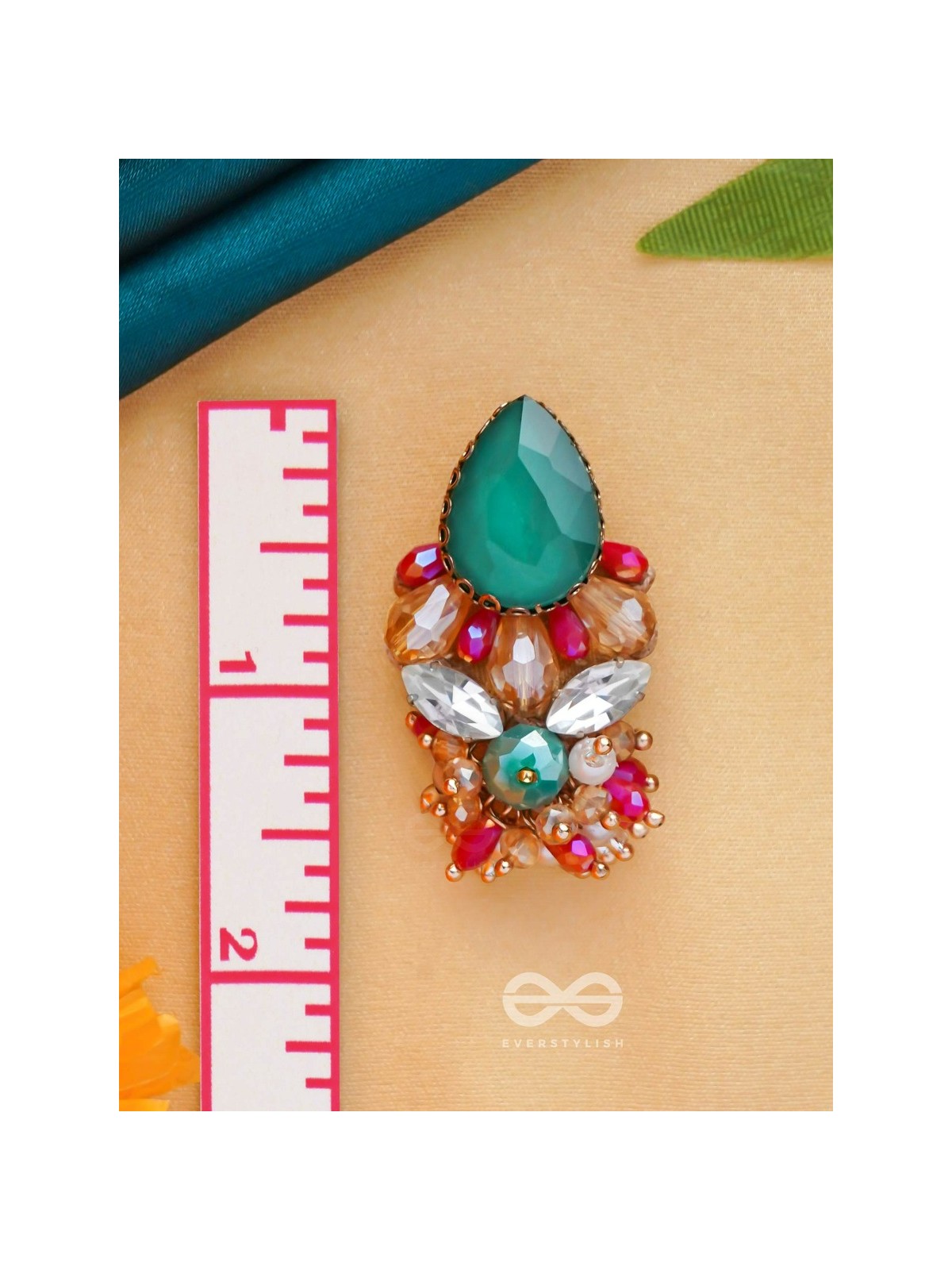 RATNAADHYA - ABOUNDING IN JEWELS - STONES AND BEADS EMBROIDERED EARRINGS