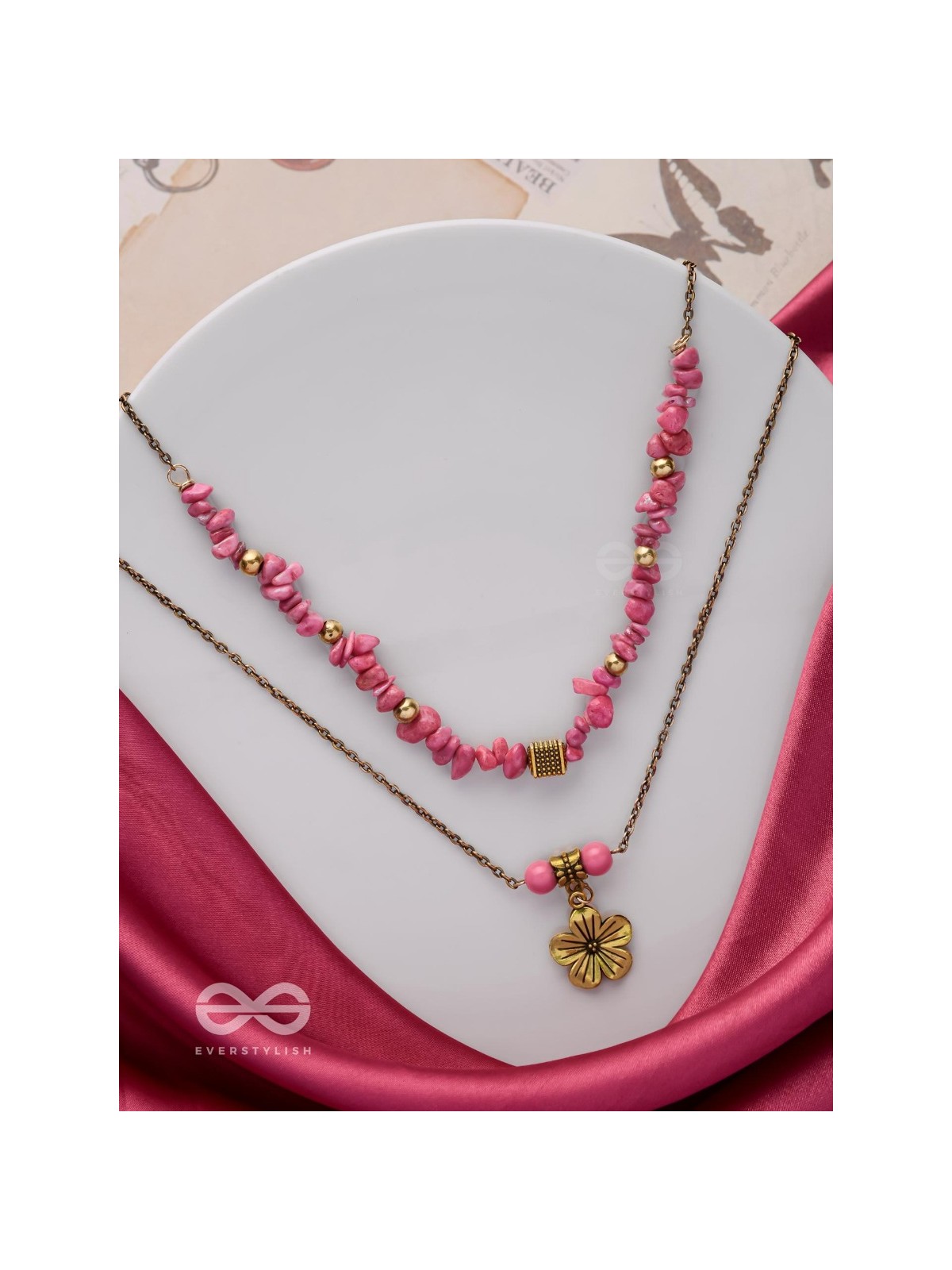 BLOSSOM BONANZA - GOLDEN MULTILAYERED NECKPIECE