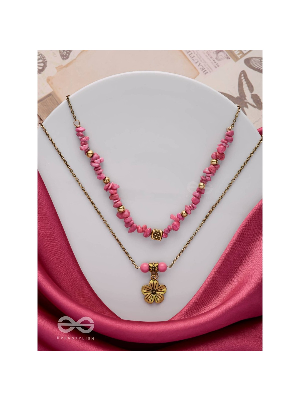 BLOSSOM BONANZA - GOLDEN MULTILAYERED NECKPIECE