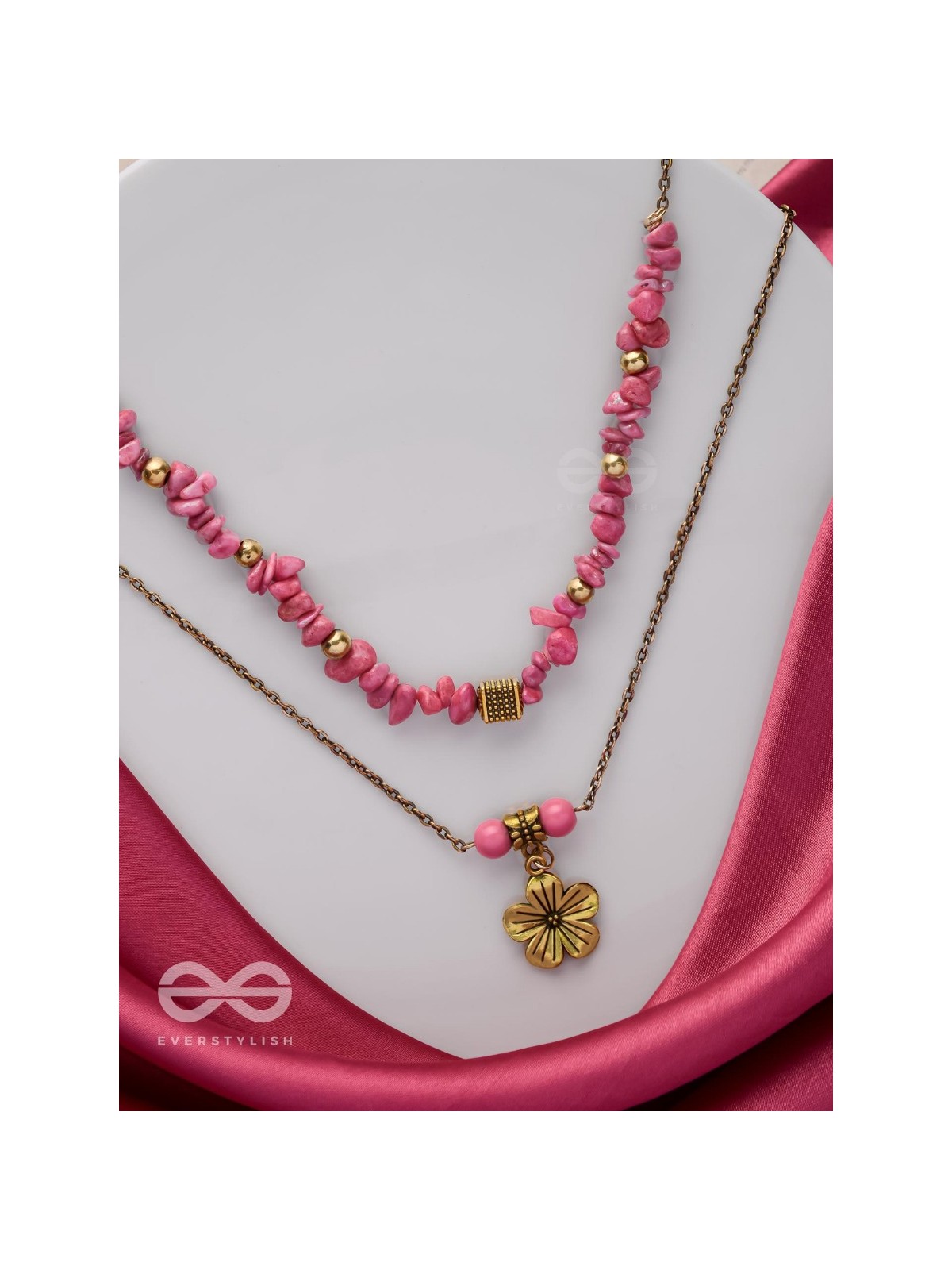 BLOSSOM BONANZA - GOLDEN MULTILAYERED NECKPIECE