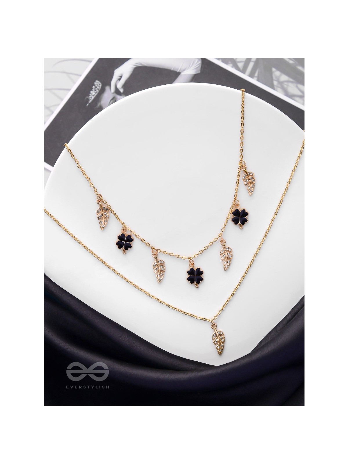 The Nocturnal Luck - Golden Multilayered Neckpiece With Anti-Tarnish Coating 