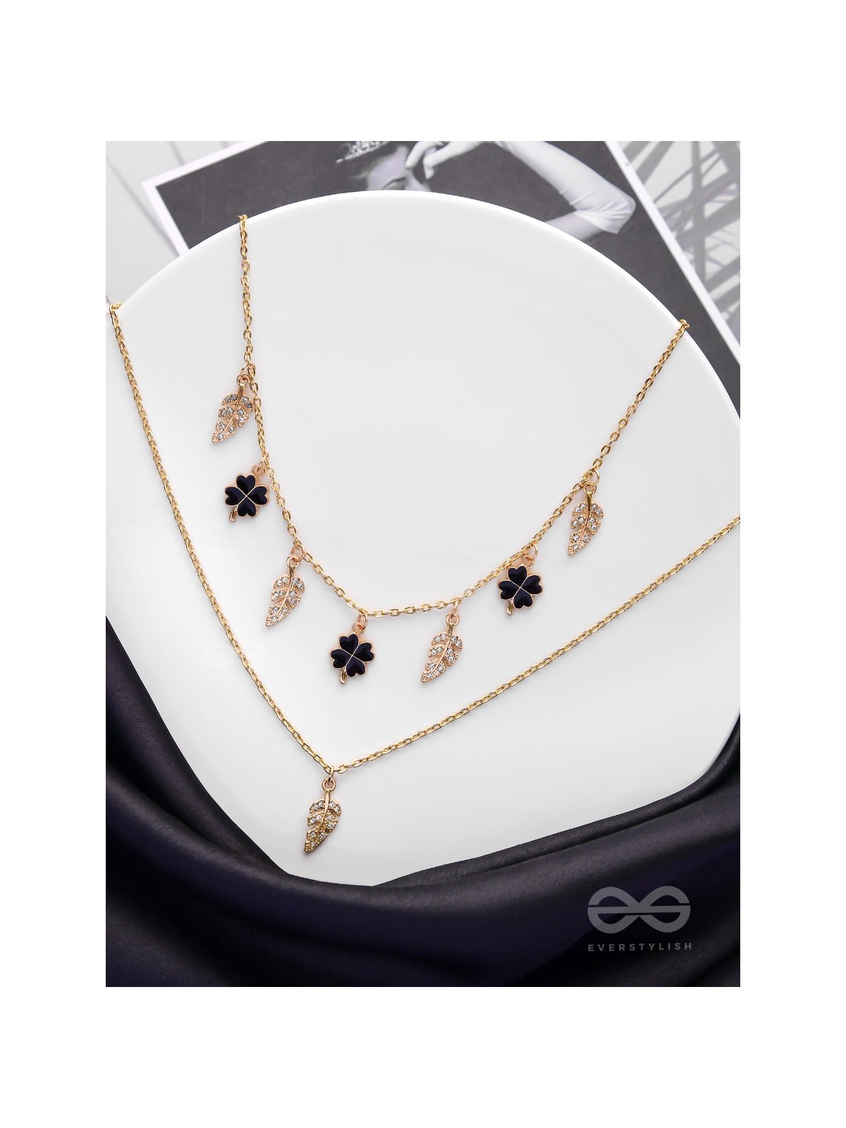 The Nocturnal Luck - Golden Multilayered Neckpiece With Anti-Tarnish Coating 