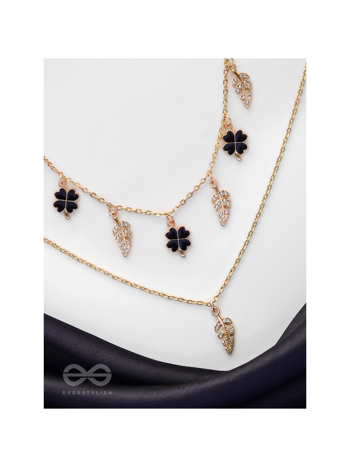 The Nocturnal Luck - Golden Multilayered Neckpiece With Anti-Tarnish Coating 