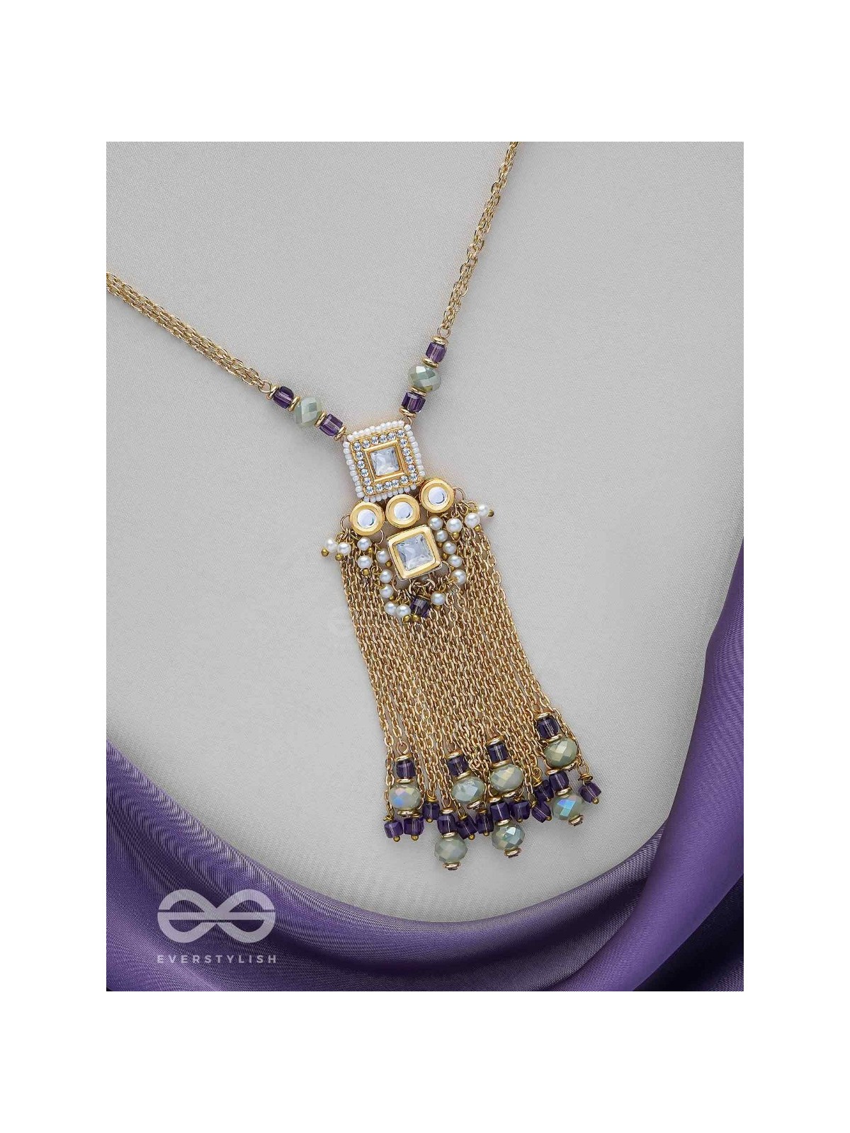 Vyushti - The First Gleam - Beads, Polki And Kundan Finished Neckpiece With Anti-Tarnish Coating 