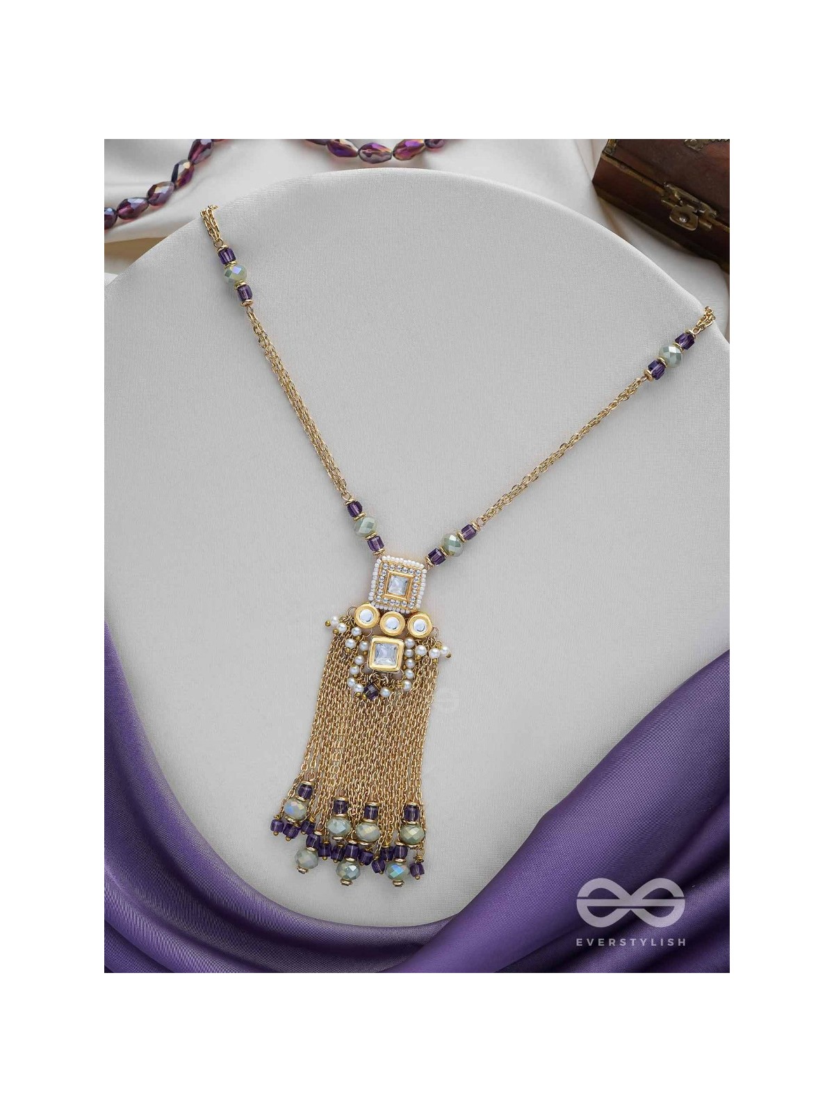 Vyushti - The First Gleam - Beads, Polki And Kundan Finished Neckpiece With Anti-Tarnish Coating 