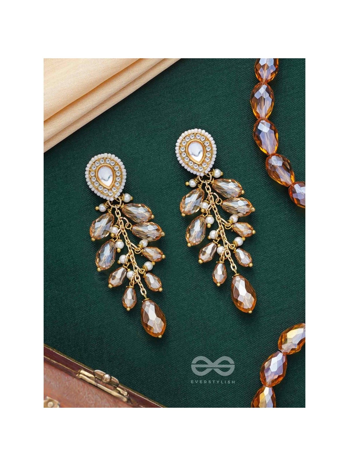 Svaru - The Sunshine Carnival - Golden Embellished Polki And Kundan Earrings