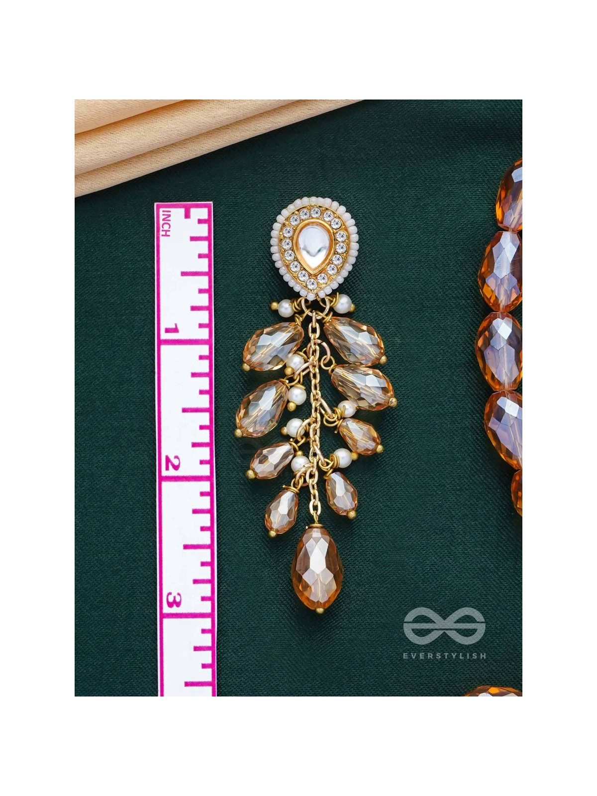 Svaru - The Sunshine Carnival - Golden Embellished Polki And Kundan Earrings