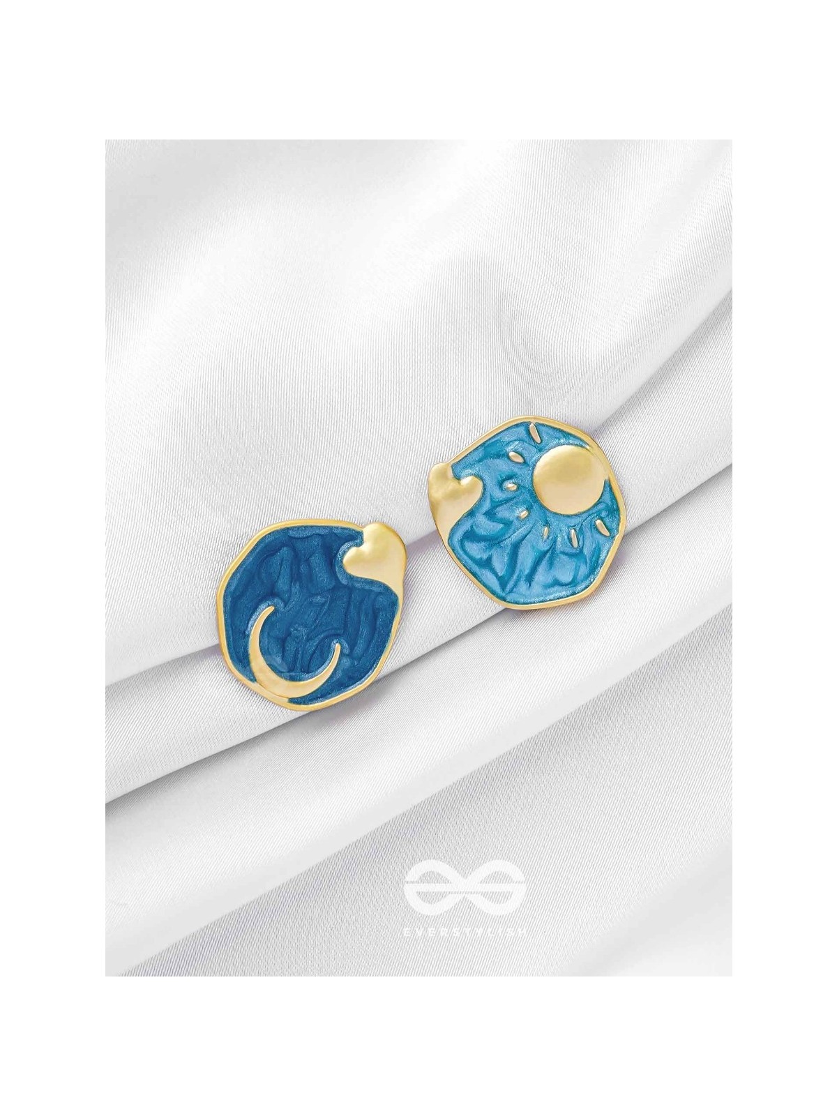 DAYDREAMS & NIGHTSKIES - GOLDEN ENAMELLED STUD EARRINGS