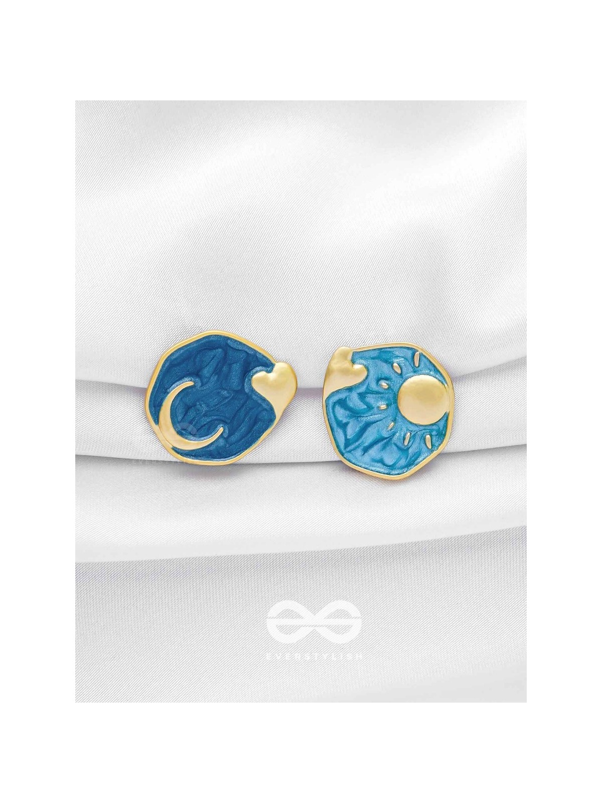 DAYDREAMS & NIGHTSKIES - GOLDEN ENAMELLED STUD EARRINGS