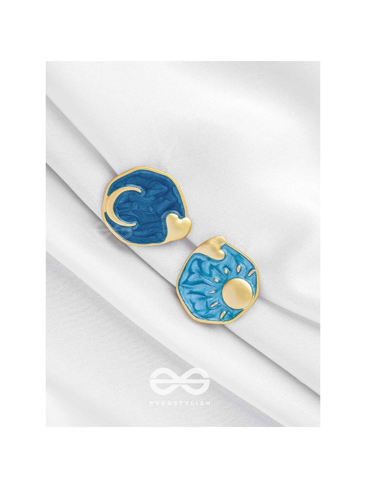 DAYDREAMS & NIGHTSKIES - GOLDEN ENAMELLED STUD EARRINGS