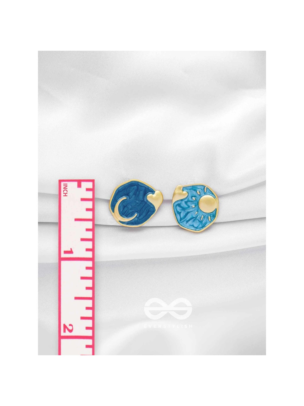 DAYDREAMS & NIGHTSKIES - GOLDEN ENAMELLED STUD EARRINGS