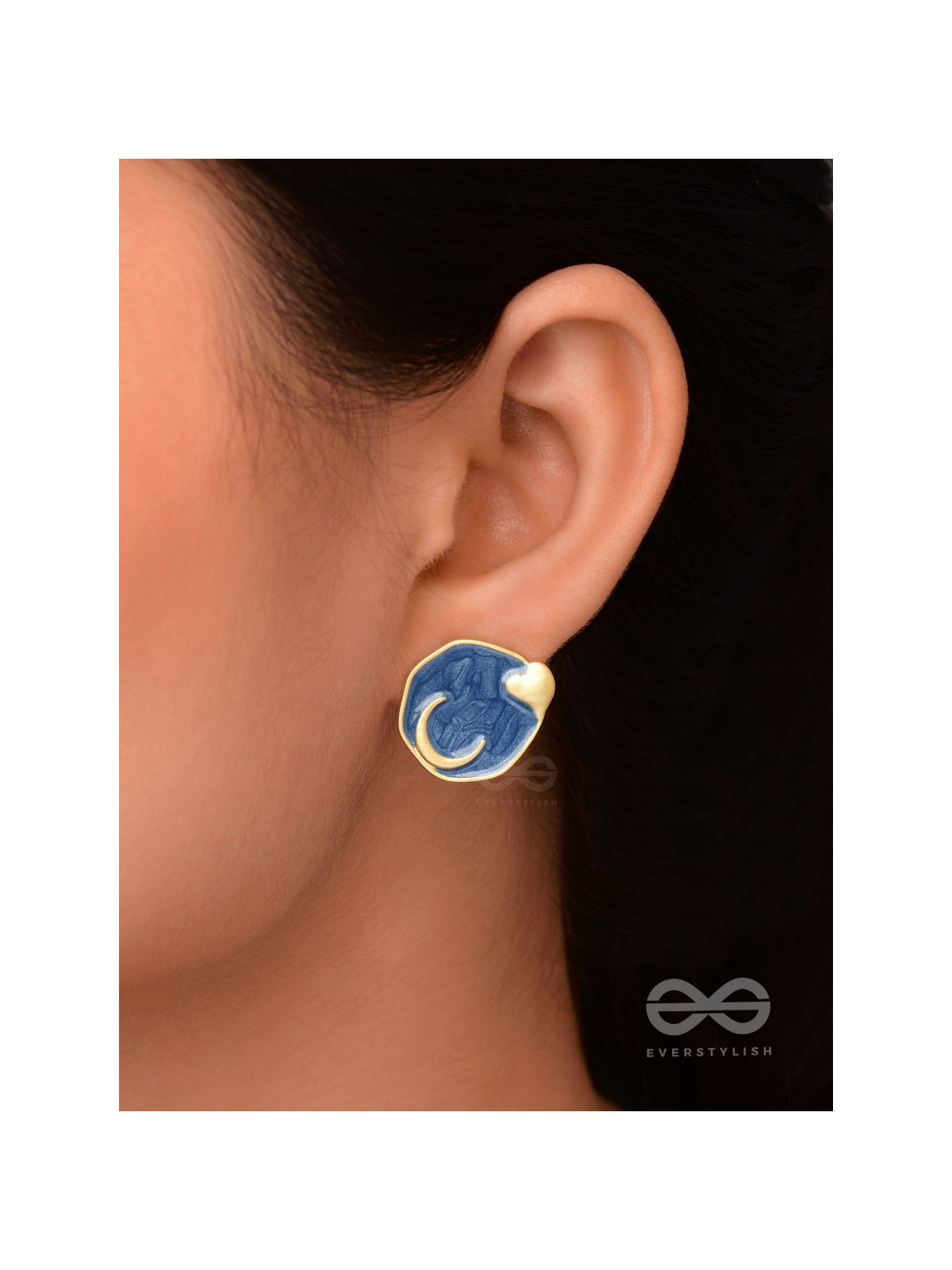 DAYDREAMS & NIGHTSKIES - GOLDEN ENAMELLED STUD EARRINGS