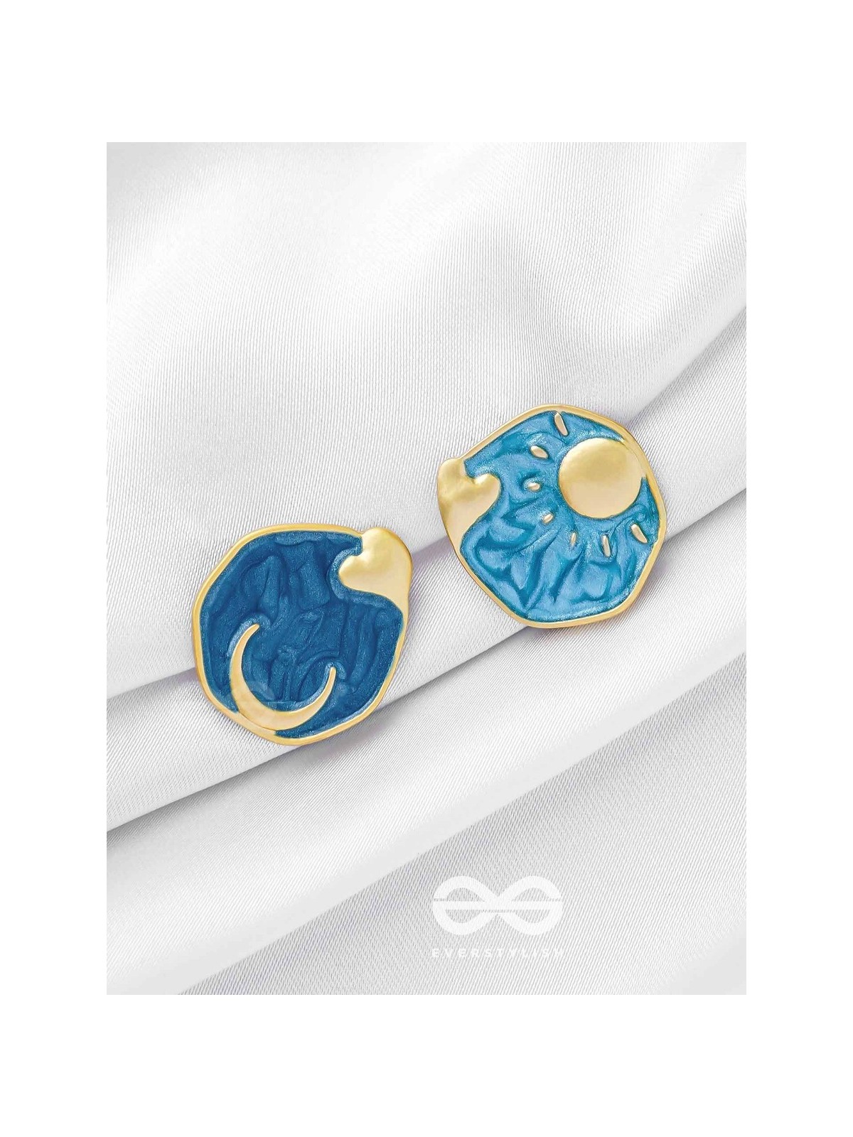 DAYDREAMS & NIGHTSKIES - GOLDEN ENAMELLED STUD EARRINGS