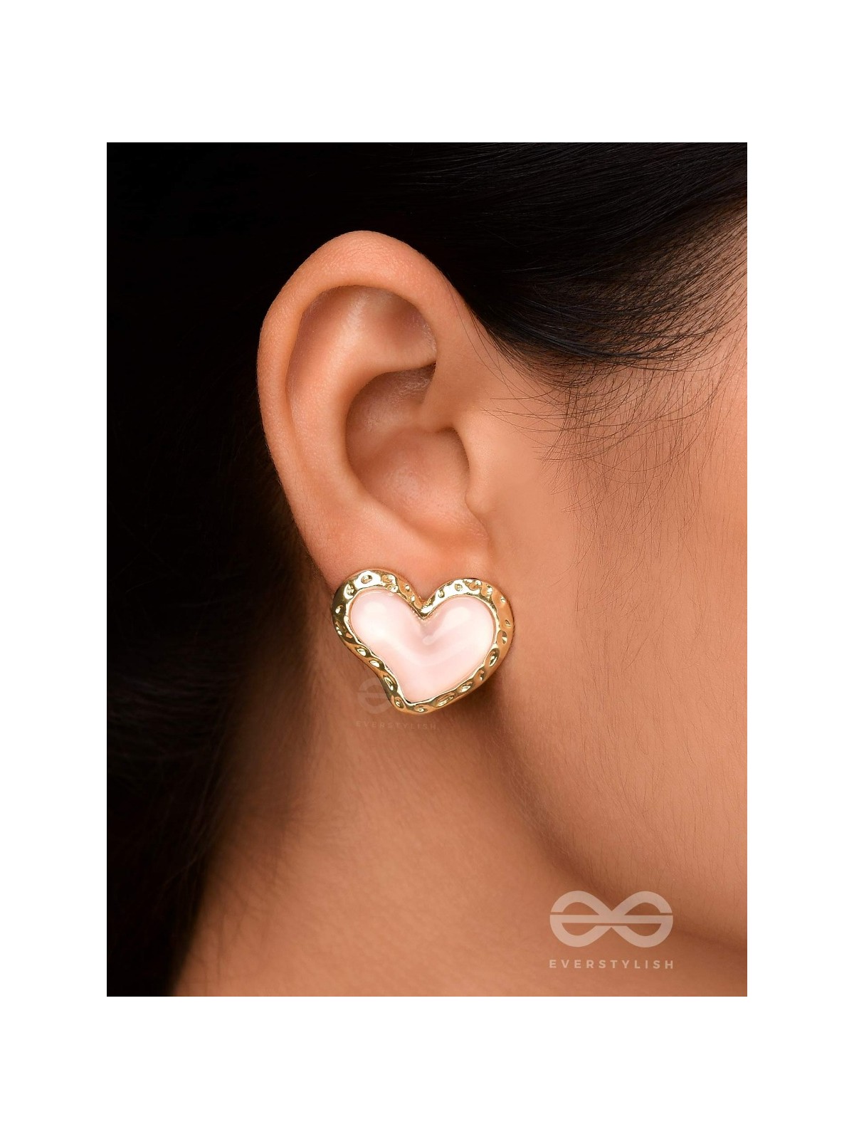 BEATS OF BEAUTY - GOLDEN EMBELLISHED EARRINGS (PINK)