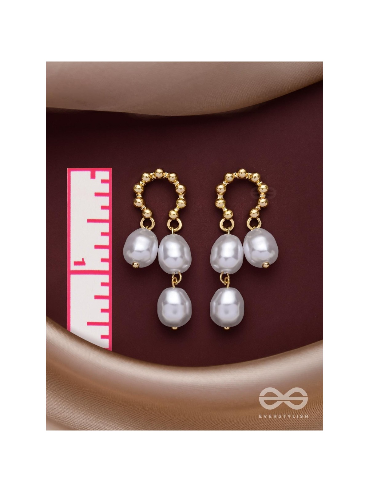 PEARLFECTLY DANGLING - GOLDEN EMBELLISHED DROP EARRINGS