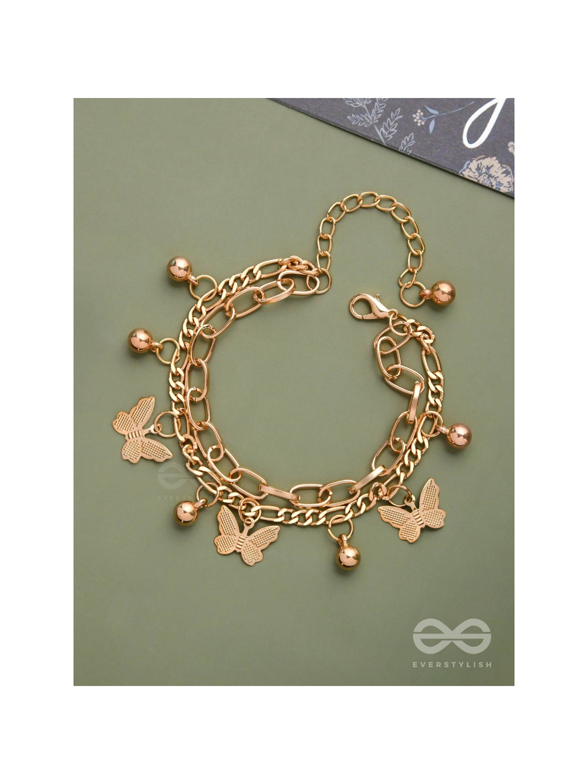 WHISPERING BUTTERFLY - GOLDEN MULTILAYERED BRACELET