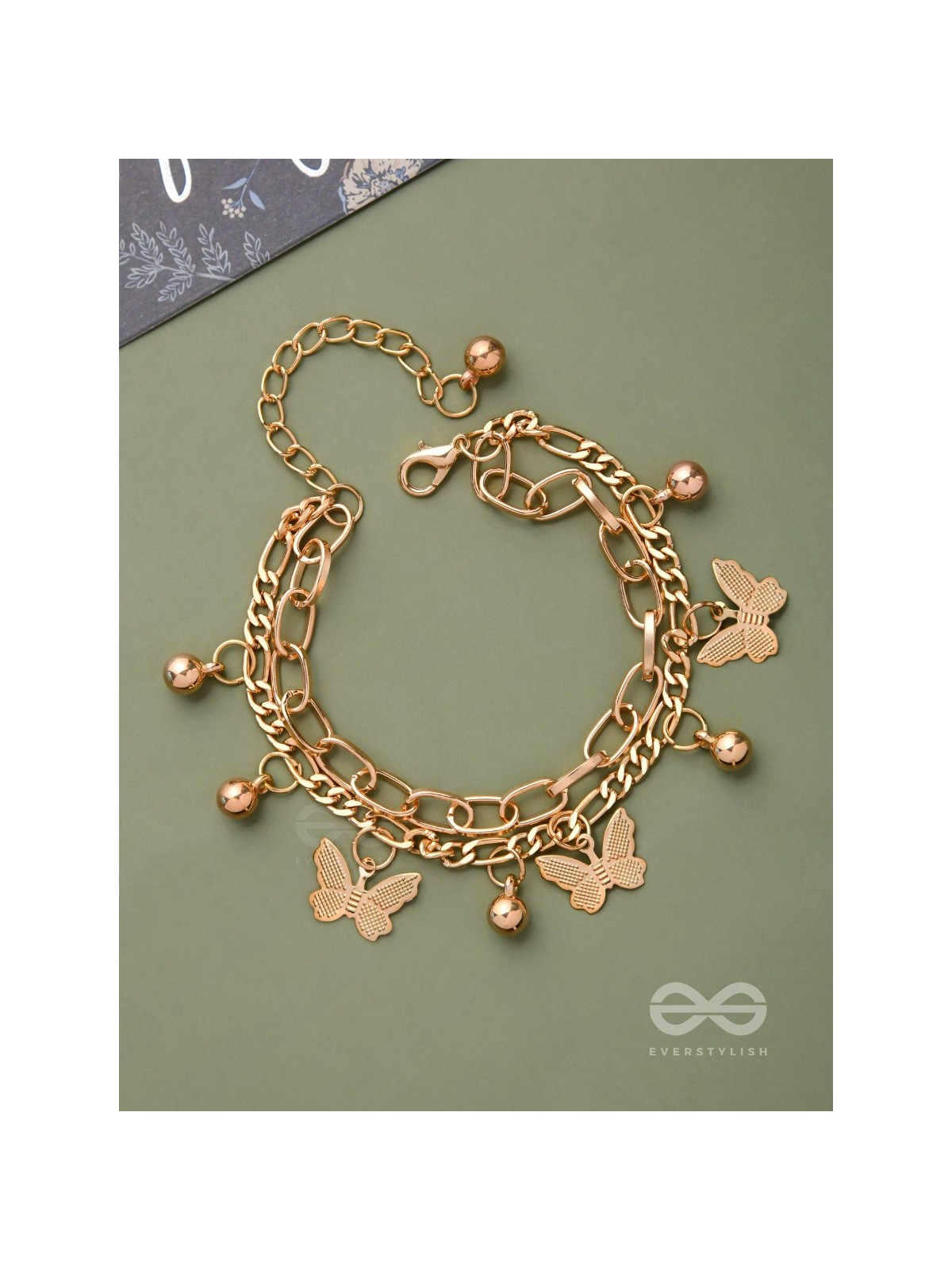 WHISPERING BUTTERFLY - GOLDEN MULTILAYERED BRACELET