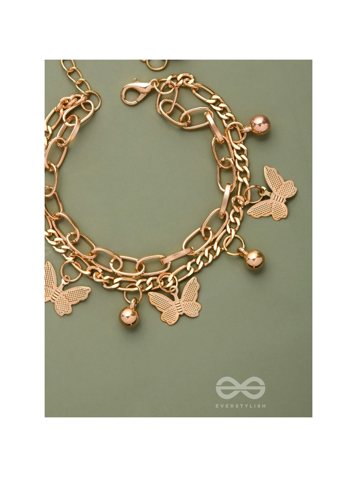 WHISPERING BUTTERFLY - GOLDEN MULTILAYERED BRACELET