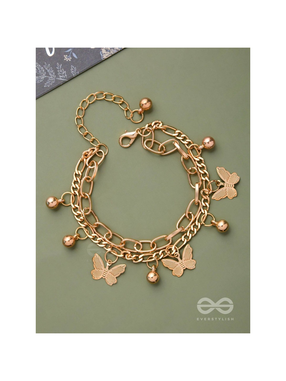 WHISPERING BUTTERFLY - GOLDEN MULTILAYERED BRACELET