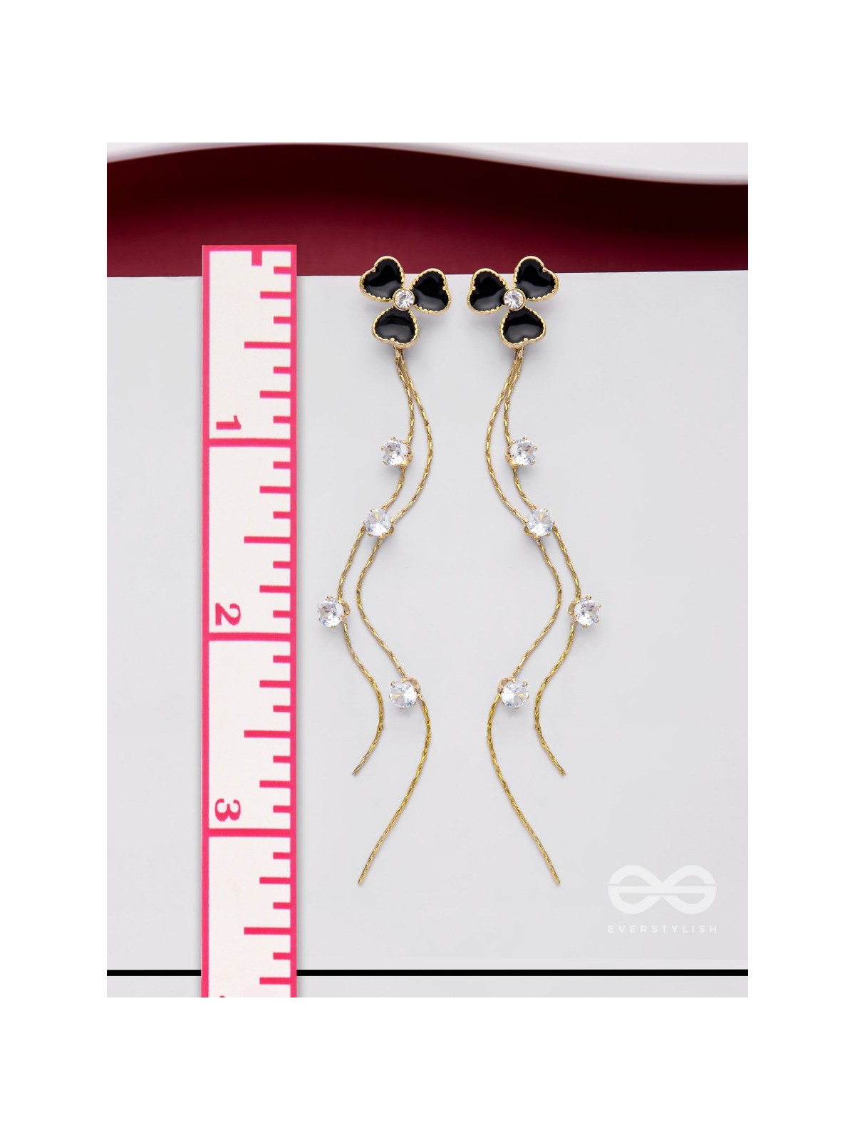 BLOOMIN' MIDNIGHT - GOLDEN EMBELLISHED EARRINGS