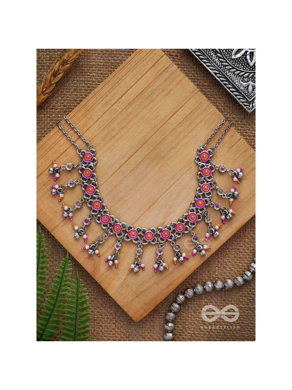 SUNKISSED BLOOM - EMBELLISHED OXIDISED NECKPIECE