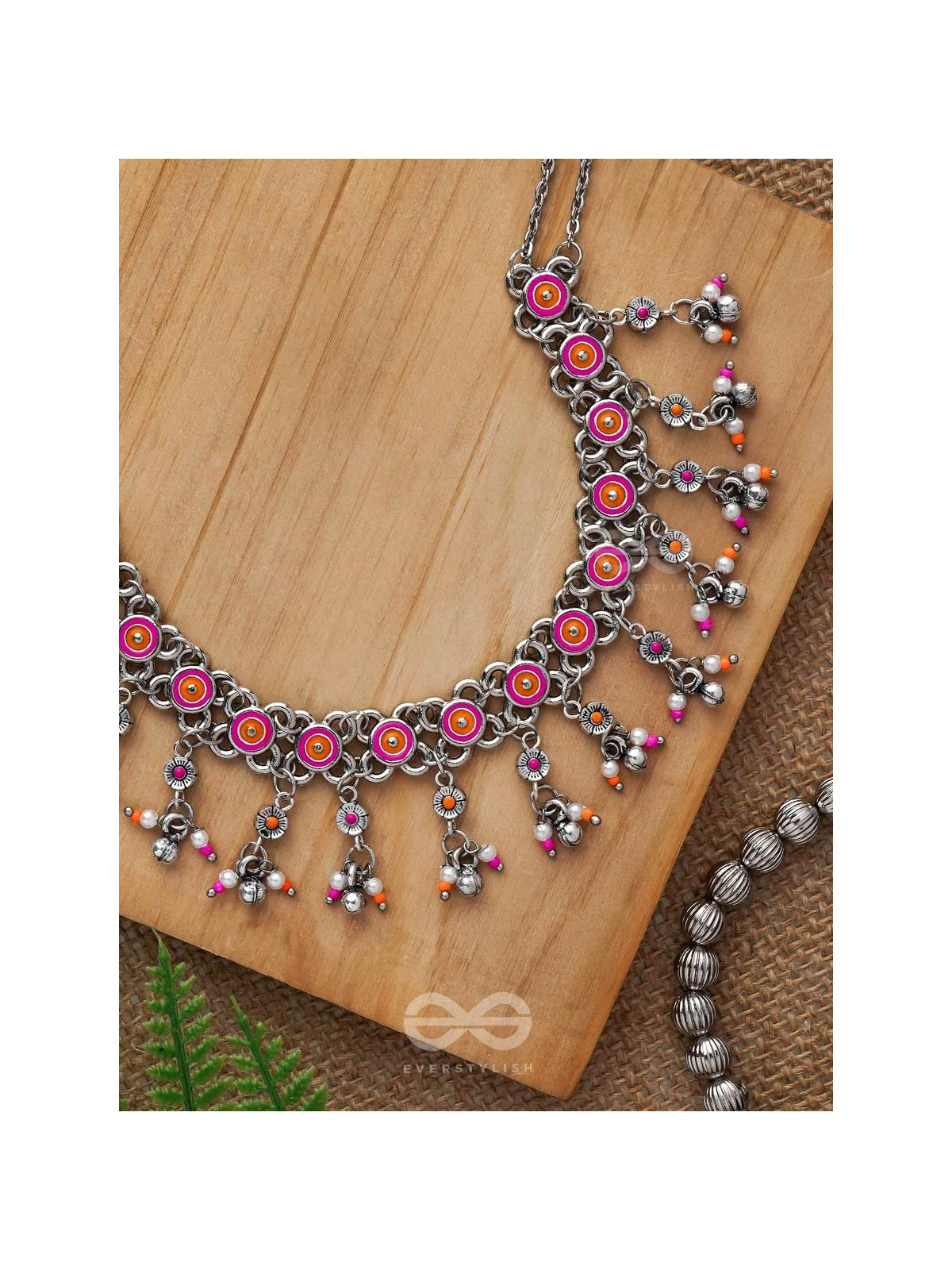 SUNKISSED BLOOM - EMBELLISHED OXIDISED NECKPIECE