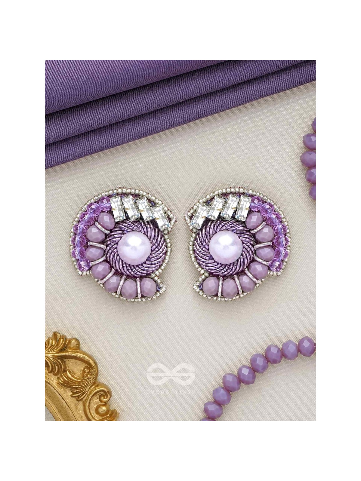 ANUKA - THE CLASSIC BEADS - PEARL, BEADS AND STONE EMBROIDERED EARRINGS