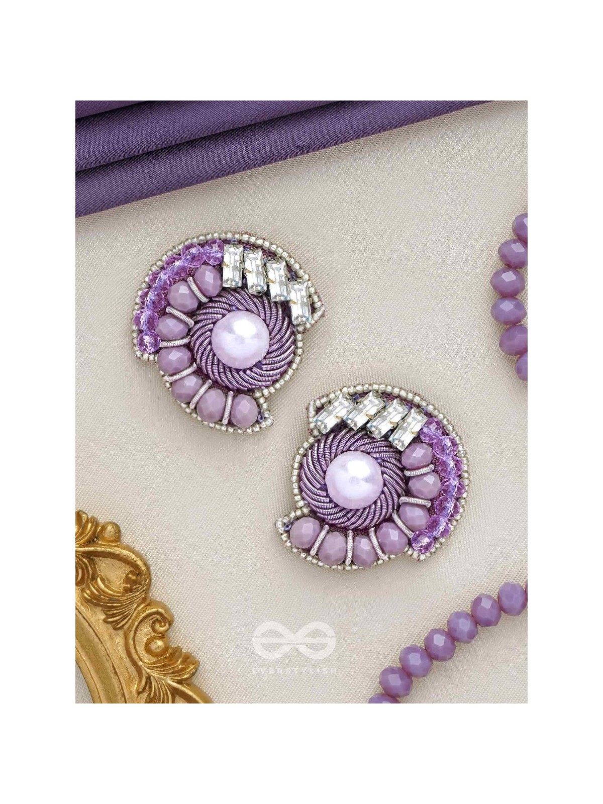 ANUKA - THE CLASSIC BEADS - PEARL, BEADS AND STONE EMBROIDERED EARRINGS