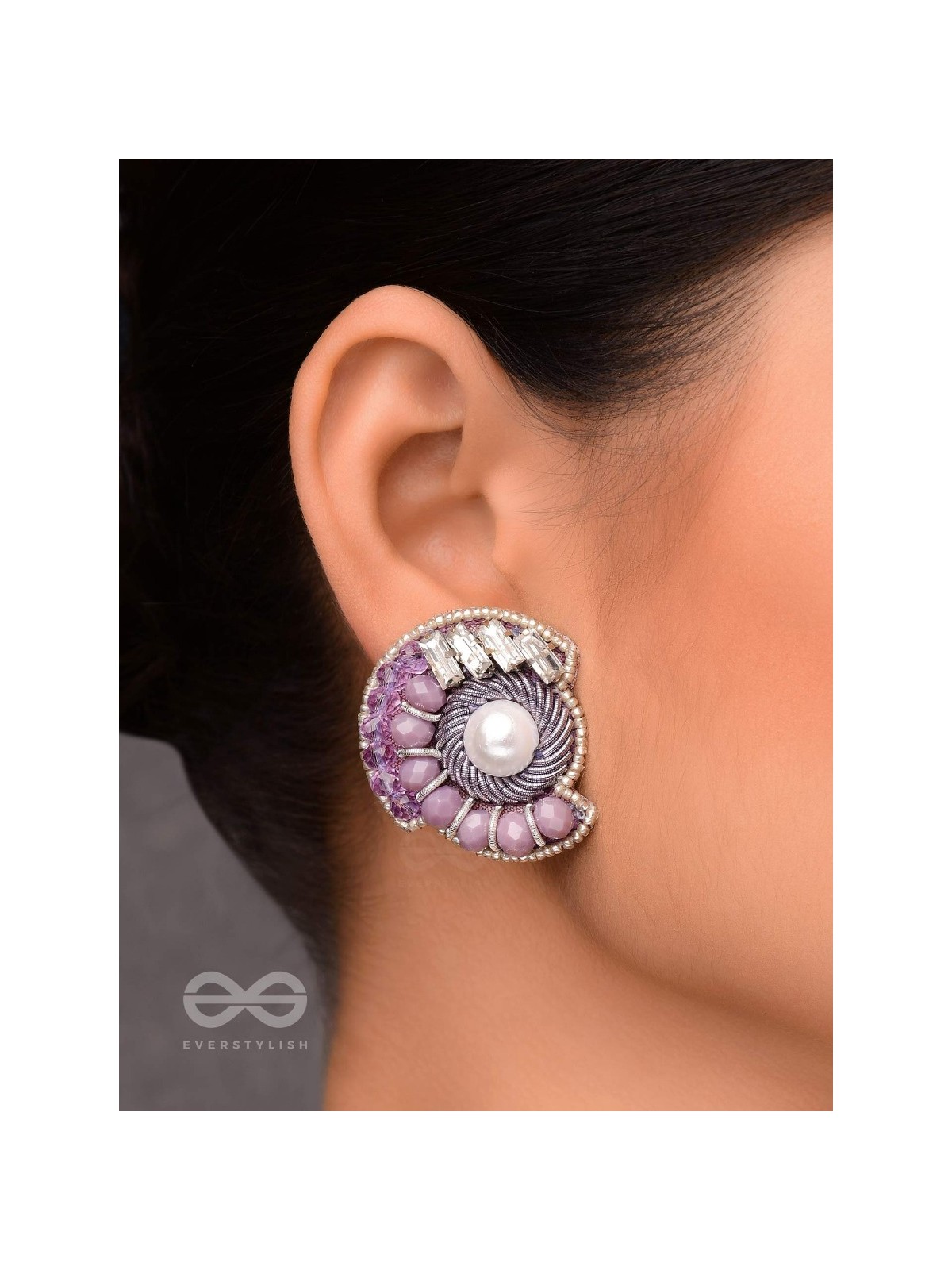 ANUKA - THE CLASSIC BEADS - PEARL, BEADS AND STONE EMBROIDERED EARRINGS