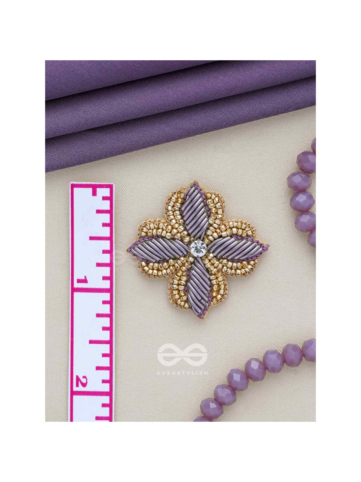 ABJINI - THE MAGICAL BLOOM - DABKA, STONE AND BEADS EMBROIDERED EARRINGS