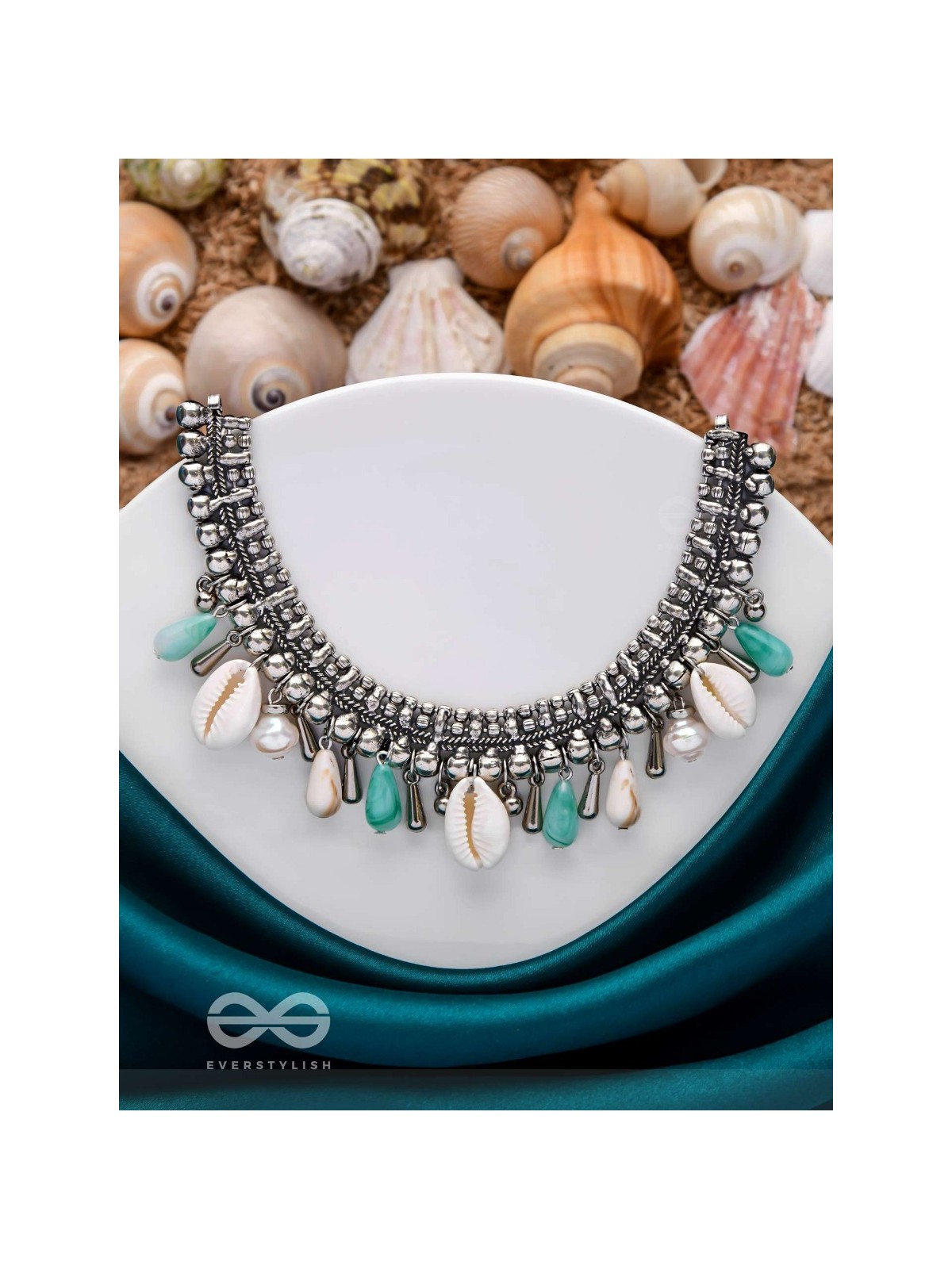 SEASCAPE TINSELS - OXIDISED EMBELLISHED NECKPIECE