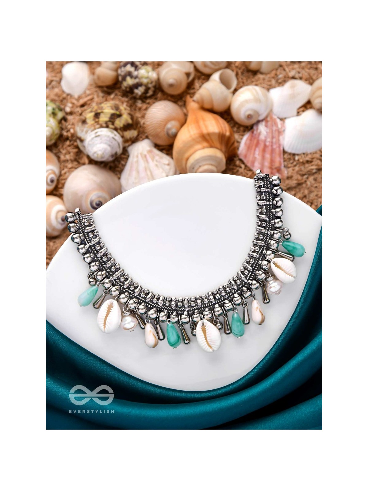 SEASCAPE TINSELS - OXIDISED EMBELLISHED NECKPIECE