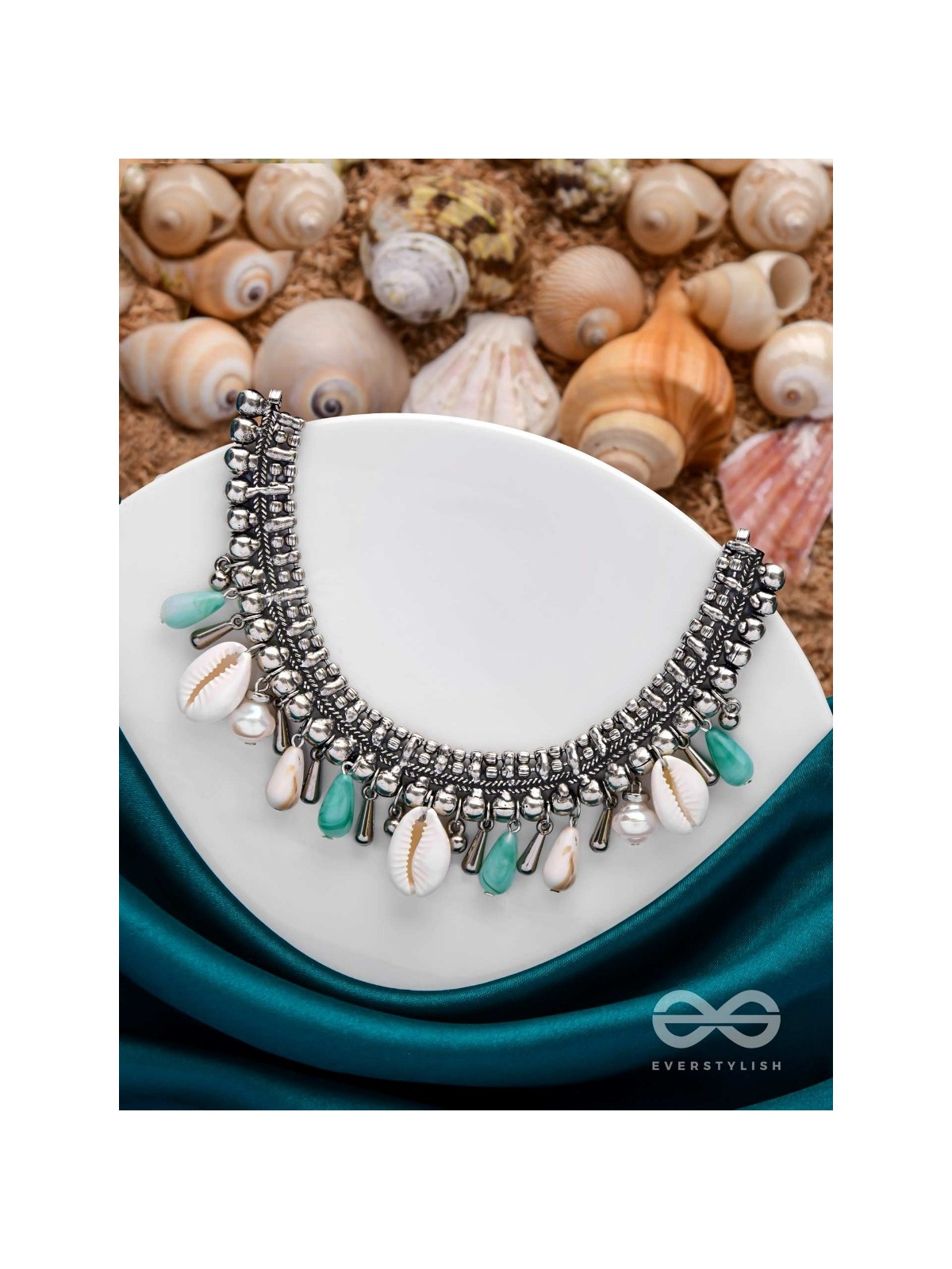 SEASCAPE TINSELS - OXIDISED EMBELLISHED NECKPIECE