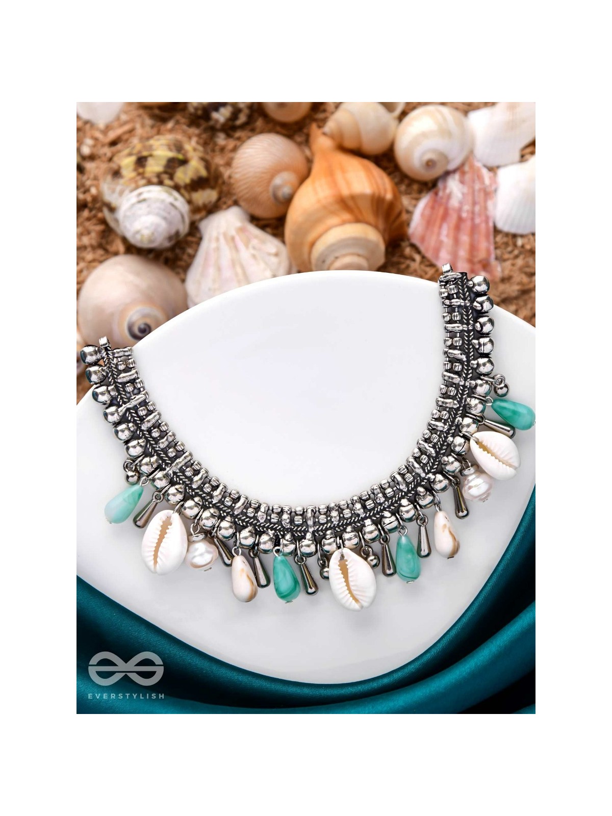 SEASCAPE TINSELS - OXIDISED EMBELLISHED NECKPIECE