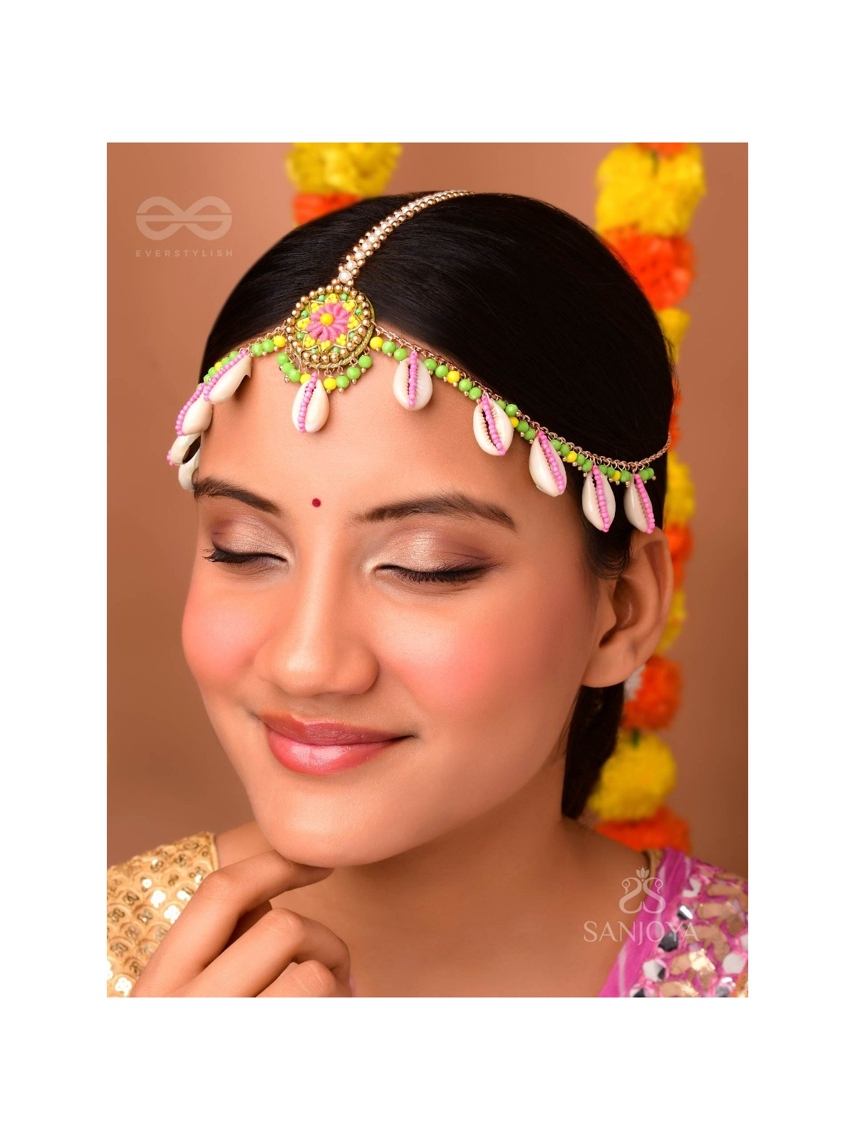 DIVABHITA - DIVINELY DRESSED - RESHAM, SHELL AND BEADS EMBROIDERED MAANGTIKA