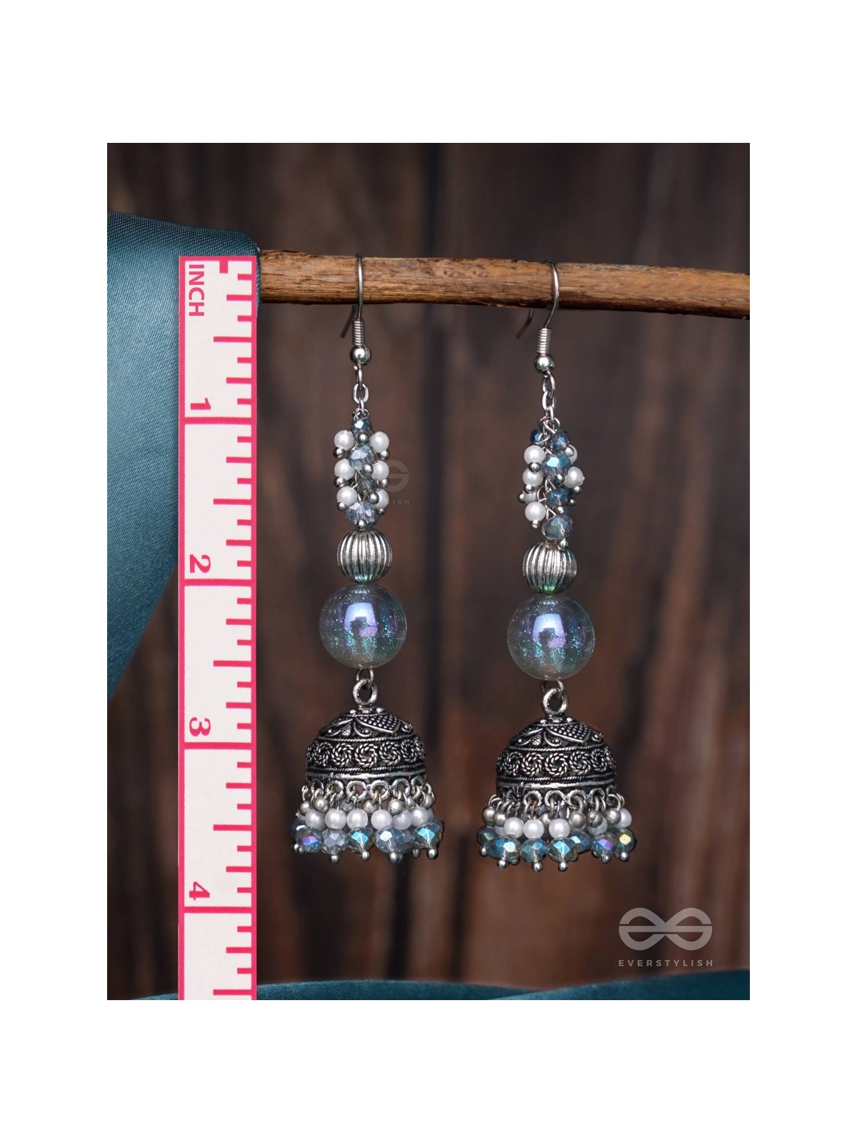 Dreamy Skies - Oxidised Beaded Earrings