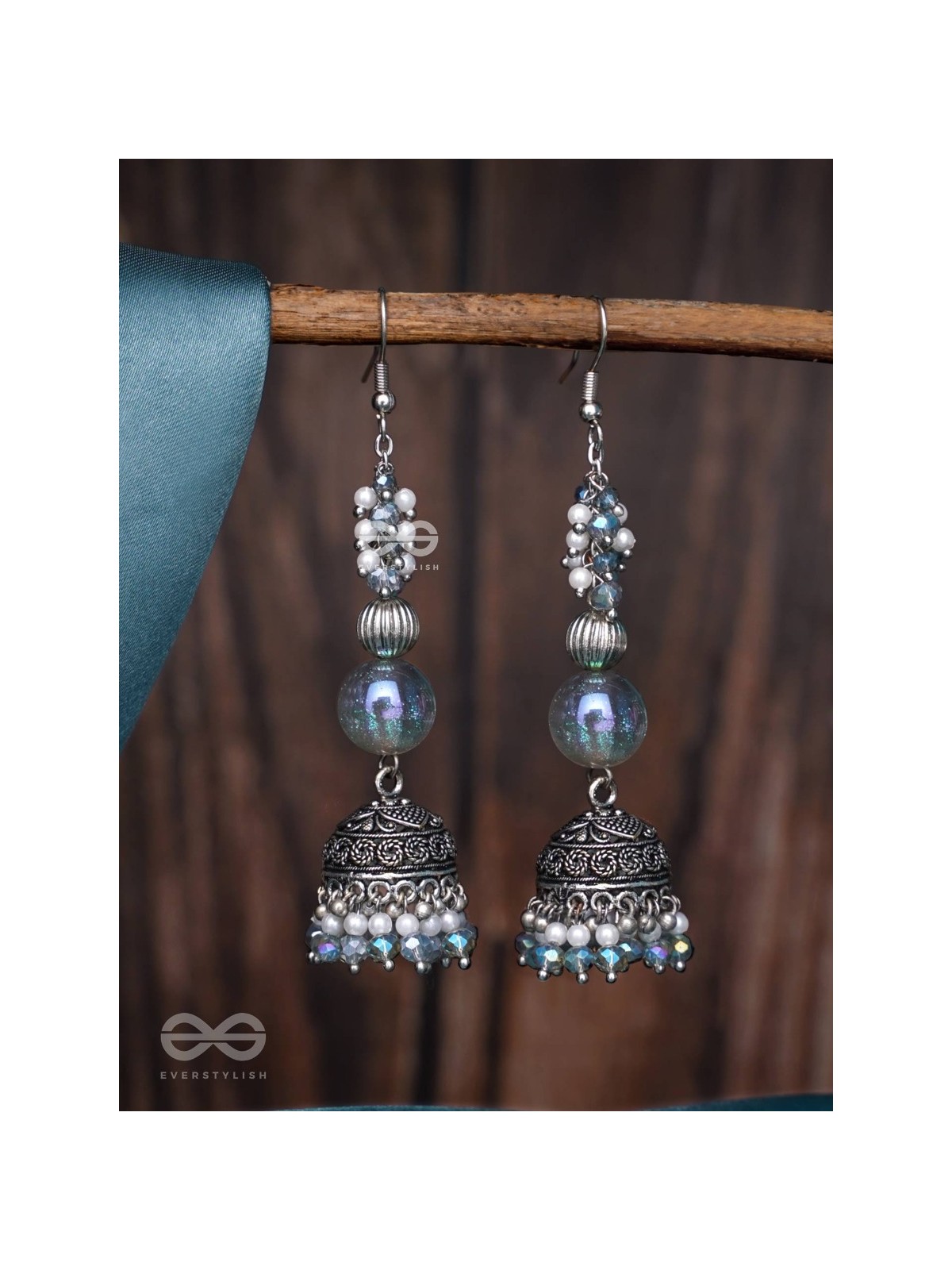 Dreamy Skies - Oxidised Beaded Earrings