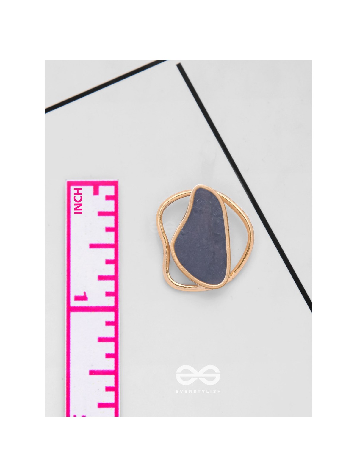 The Mystical Aura - Golden Enamelled Stud Earrings