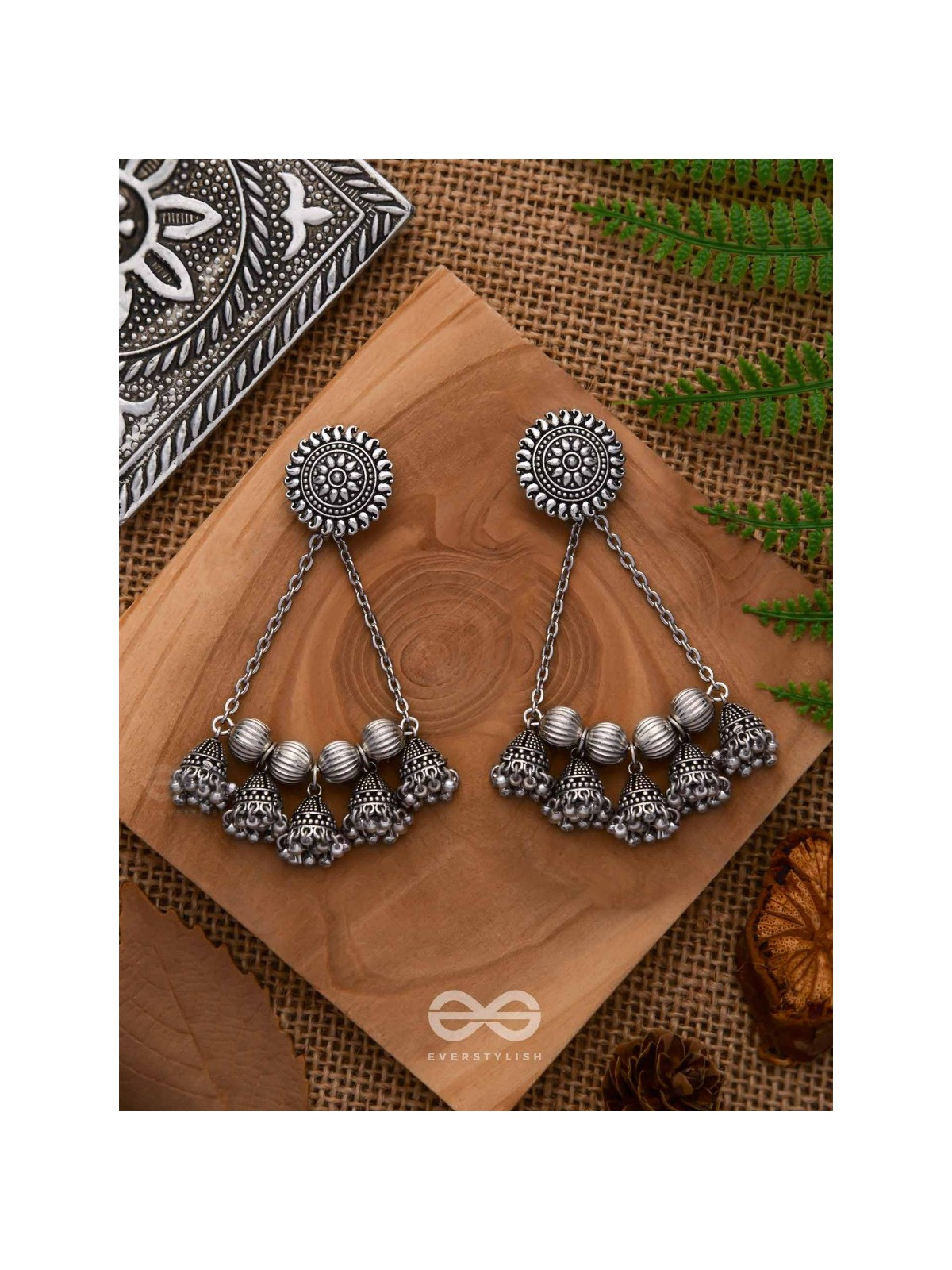 MYSTIC MOON SHADOWS - STATEMENT OXIDISED EARRINGS
