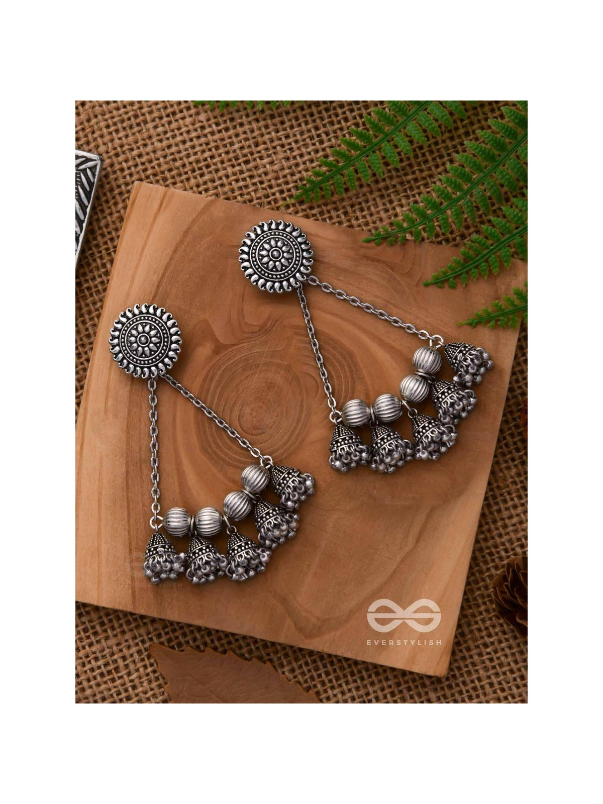 MYSTIC MOON SHADOWS - STATEMENT OXIDISED EARRINGS